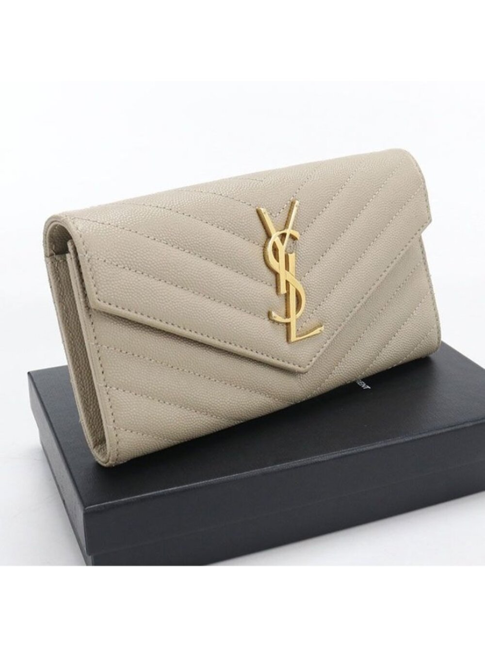 Saint Laurent Large Flap Wallet Cassandra Matelasse Bifold Calfskin